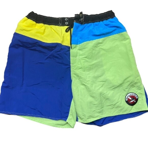 Nautica Vintage Color Block Board Surf Swim Trunks Shorts Men's Size XL - Picture 1 of 7